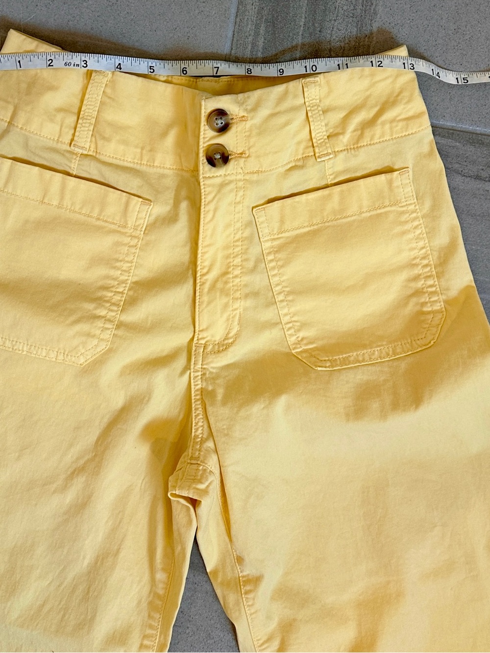 NWOT Sz 2 LC Lauren Conrad Butter Yellow Wide-Leg Cotton Pants - Picture 2 of 7